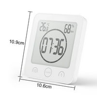 Kupatilo Tuš Clock Digitalni sat Timer Veliki LCD prikaz dodirni tajmer dodirnog ekrana sa temperaturnim vlažnim ekranom za kupaonicu tuš kuhinja, bijela, G169791