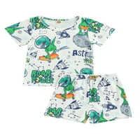 Jkerther Ljeto Toddler Boy odjeća Slatki crtani dinosaur Ispis kratkih rukava kratke hlače dječje odjeće