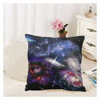Galaxy Vanjski prostor Nebula Jastuk sa zatvaračem - šareni univerzum Zemljište Cosmos Pejzažni jastuk Kućište Poklopac set Shams Dekorativni za krevet