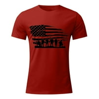 Muška majica Dan neovisnosti Američka zastava Ležerni print Okrugli vrat Kratka rukava