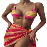 Eyicmarn ženski bikini kupaći kostimi, seksi gradijent Leopard Sling grudnjak, elastične gaćice, čipkavu suknju