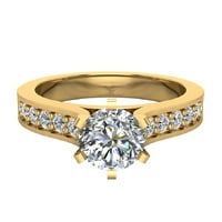Dijamantni angažman prstenovi okrugli sjajni dijamantni prsten 6-prong 14k zlato 1. ct tw