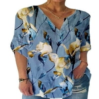 Voguele Dame Ljeto vrhovi polovina majica s pola rukava s majicom na plaži tunika bluza casual pulover