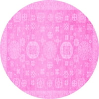 Ahgly Company u zatvorenom okrugli orijentalni ružičasti modernim prostirkama područja, 7 'runda