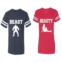 Beast Beauty podudaranje par pamučnih dresova