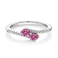 Gem Stone King Sterling Silver Ring Pink Moissanite Moissine Pink