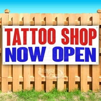 Tattoo shop sada otvorite OZ vinil banner s metalnim grombotama