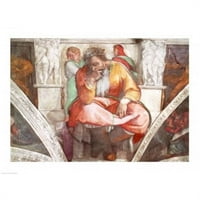 Strop sistene kapele - Poslanik Jeremiah Print Michelangelo Buonarroti - In. - Veliki