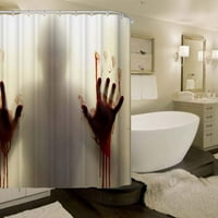 Zavjese za tuširanje HALLOWEEN - Horror Krvavi ruke Kupatilo zastolje za tuširanje sa kukama za ukras za Noć vještica