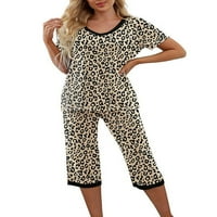 Cindysus Wone Loungewear Sets Leopard labava odjeća za spavanje kućne odjeće Majica Set Nightnewwen