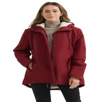 ELEZAY ženski veliki i visoki parka kaput Fleece parka zimski topli kaput kapuljač nadupčevim jaknom