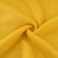 Vivianyo HD džemperi za žensko čišćenje plus veličina Ženska modna labava velika veličina Čvrsta boja kapuljača duge rukave vrpce prevrtanja žuta