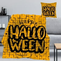 Halloween Dekorativni pokrivač s jastukom, pokrivač za Noć vještica za spavaću sobu, dnevni boravak spavaonica, # 351,40x58 ''