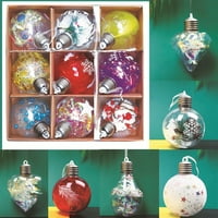 Set LED božićna kugla božićne božićne kuglice Viseće ukrašavaju FAEERS prozirne božićne ukrase kuglice za nove godine kućni vrtni dekor