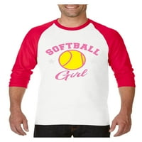 MMF - muški raglan rukav za bejzbol majice, do veličine 3xl - Softball Girl