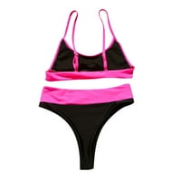 Zrbywb ženski jednostavni čvrsti kupaći kostimi za patchworkpush up visokog visećeg struka Halter Bikini
