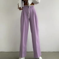 Fuzzy gamaše za žene modne žene pantalone pune hlače Ležerne prilike ravne hlače od solidne boje hlače