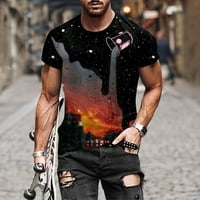 Muška modna casual stree 3D digitalni tisak Okrugli vrat majica Top bluza s kratkim rukavima Yutnsbel