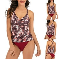Finelylove kupaći kostimi za žene Push-up sport BRA Style Bikini Red XXXL