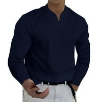 Košulje za muškarce Muškarci Proljeće Proljeće i zima Casual V izrez Tijek majica s dugim rukavima Top