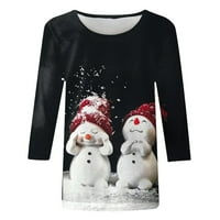 Ženska božićna dukserica Crewneck Funny grafički tiskani snjegović majica Xmas Modni pulover vrh
