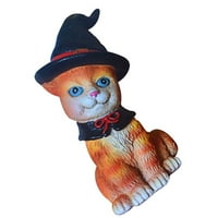 Halloween Magic Cat Statue Resin Craft Ornament Macten Figurine Office Desktop Home Decorate