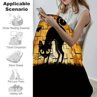Noć vještica Dekorativna pokrivačica-tamna Halloween pokrivač za spavaću sobu dnevni boravak indie decr
