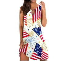 Četvrta haljina za žene Dan nezavisnosti SAD 4. srpnja Modni tiskani Komforni labavi Ležerne prilike