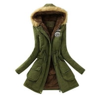 FESFESFES zimski plišani kaput ženska jakna s toplim kaputom Slim zimski kaputi za oblogu