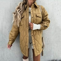 Zimski kaputi za žene Ženska puna boja labava i ležerna jedno dugačka gumba s dugim rukavima Kaputi