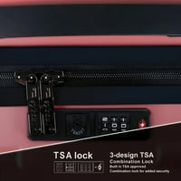 JZrrsuitcase Hardside Prtljaga s kotačima HARD SHELL kofer sa ugrađenom TSA bravom, ružičastom