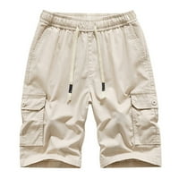 Kratke hlače za velike i visoke muške povremene čiste boje na otvorenom Pocket plaža Radna pantalona