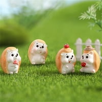 Yoone Ježina lik za obnovu smola mini slatka vrtlarnica Solid Model Micro Landscape Ručno rađene ježeve