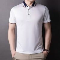 Muška majica Slim Ledene svilene košulje kratkih rukava Tee Pulover Majica Bijela 3xl