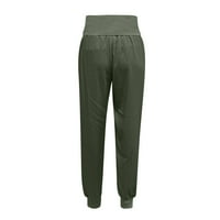 Ženske pantske kantalne pantalone sa visokim strukom s podijeljenim krajevima Green l