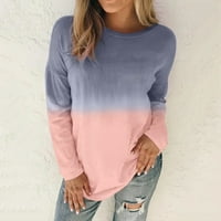 Mnjin ženske bluze i vrhove Dreske košulje Women plus veličina Tie-dye Ispisani gradijent pulover dugih