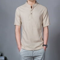 Muška ljetna bluza, Henley majice, majice za odmor, majice s kratkim rukavima i otporno na lanu otpornost