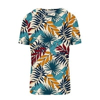 Muška 3D Havajski tiskani majica s kapuljačom s kapuljačom kratkih rukava modna tropska grafika na plaži Ležerne majice Tees Vrhovi
