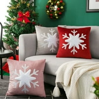 Božićni jastuk pokriva vezeni baršunasti poliester snježni kauč na kauču za automobilski jastuk za kauč
