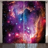 Galaxy zavjese, magelanski oblak i šareni kosmički univerzum View uzorak, dnevni boravak Spavaća soba Prozor ploča za drapeće panel, 108 84