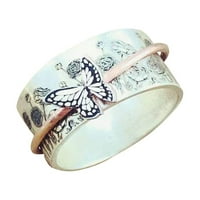 Viadha emamel anksiozni prstenovi za žene Prstenje u boji perle Anksioznost reljefni prstenovi za žene