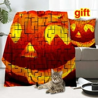 Halloween pokrivač s jastukom, skeletni pokrivač za spavaću sobu, estetsku umjetnost pokrivač, 499,32x48
