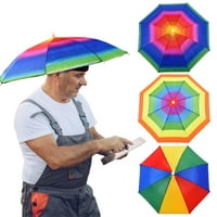 Wollično kišobranski šeširi Light Kiody Day Nosite kišobran maskirni ribolov šešir dugina lubenica plaža