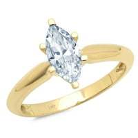 1CT Marquise Rez plave prirodne akvamarine 18K žuta zlatna godišnjica zaručničke prstene veličine 6,75
