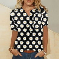 Zodggu Womens Tuc T-Majica Bluza za trendy Prodaja Modni kratki rukav Žene Daisy Cvjetne košulje Ljetni