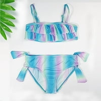 Vedolay Girls Ljetni kupaći kostimi za djevojčice Tropsko ispis Izrežite bikini kupaći kostim asimetričnog