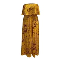 Ljetne haljine za žene Maxi bez rukava od sunca cvjetna haljina haljina žuta l
