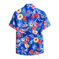 Polo majice za muške ljetne havajske velike veličine rever od ispisanog poklopca casual labav bluza s kratkim rukavima