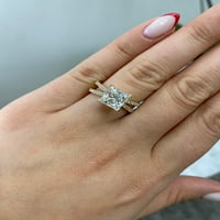 Austin - Moissite Princess Cut Lab Diamond Angažman prsten sa Criss Cross PavÃ © Band
