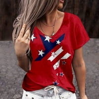 Američka zastava vrhovi žene 4. srpnja Majice Patriotska košulja USA zastava Stars Stripes Sexy Tes